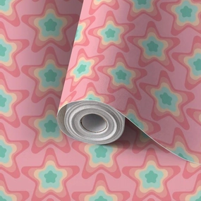 Peel and Stick Wallpaper Self Adhesive Wall Mural Pastel star seamless Hand drawn repeatable cute for fabric print decor Contact Paper Renter Friendly Wallpaper for Kitchen Nursery Bedroom 17.7"x118"