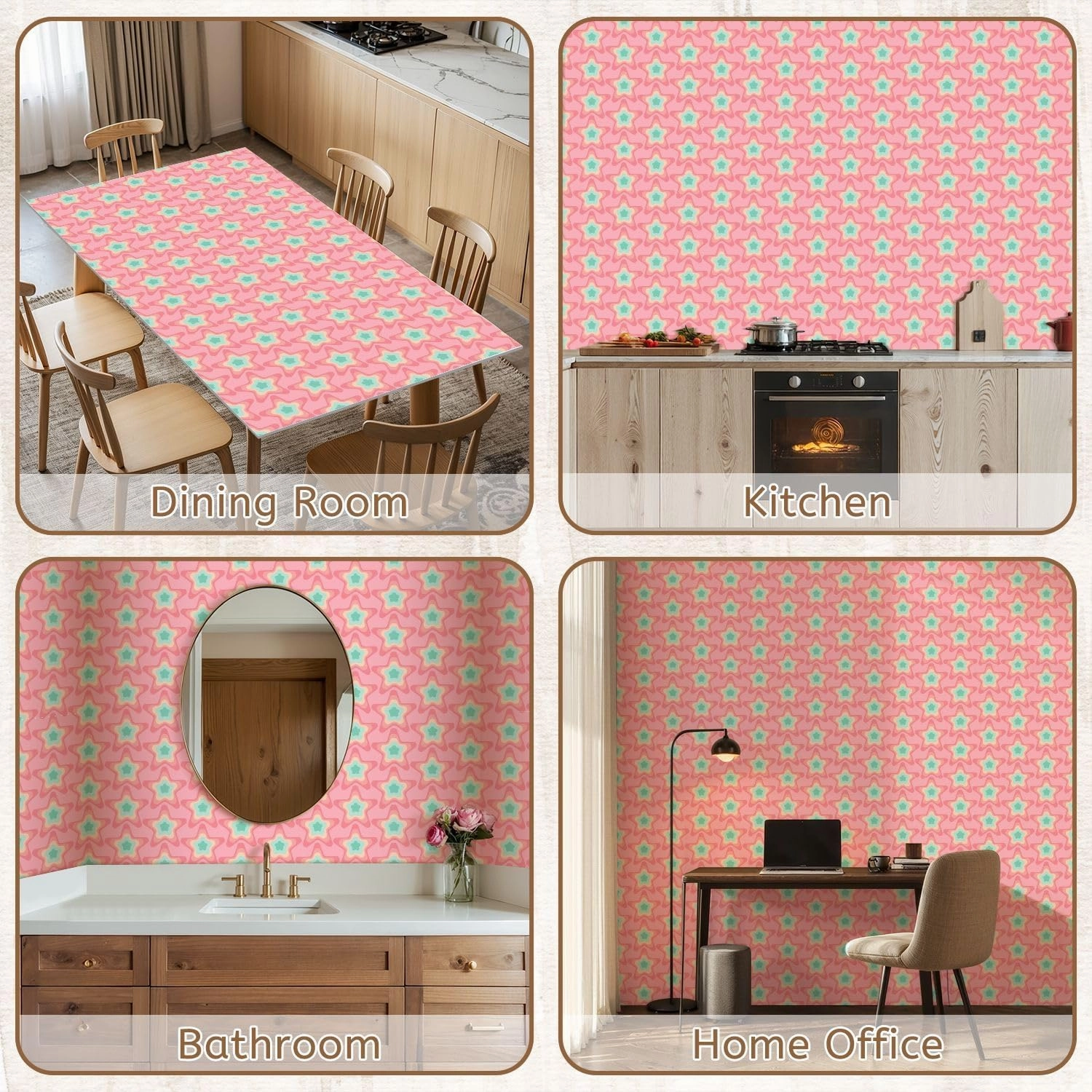 Peel and Stick Wallpaper Self Adhesive Wall Mural Pastel star seamless Hand drawn repeatable cute for fabric print decor Contact Paper Renter Friendly Wallpaper for Kitchen Nursery Bedroom 17.7"x118"