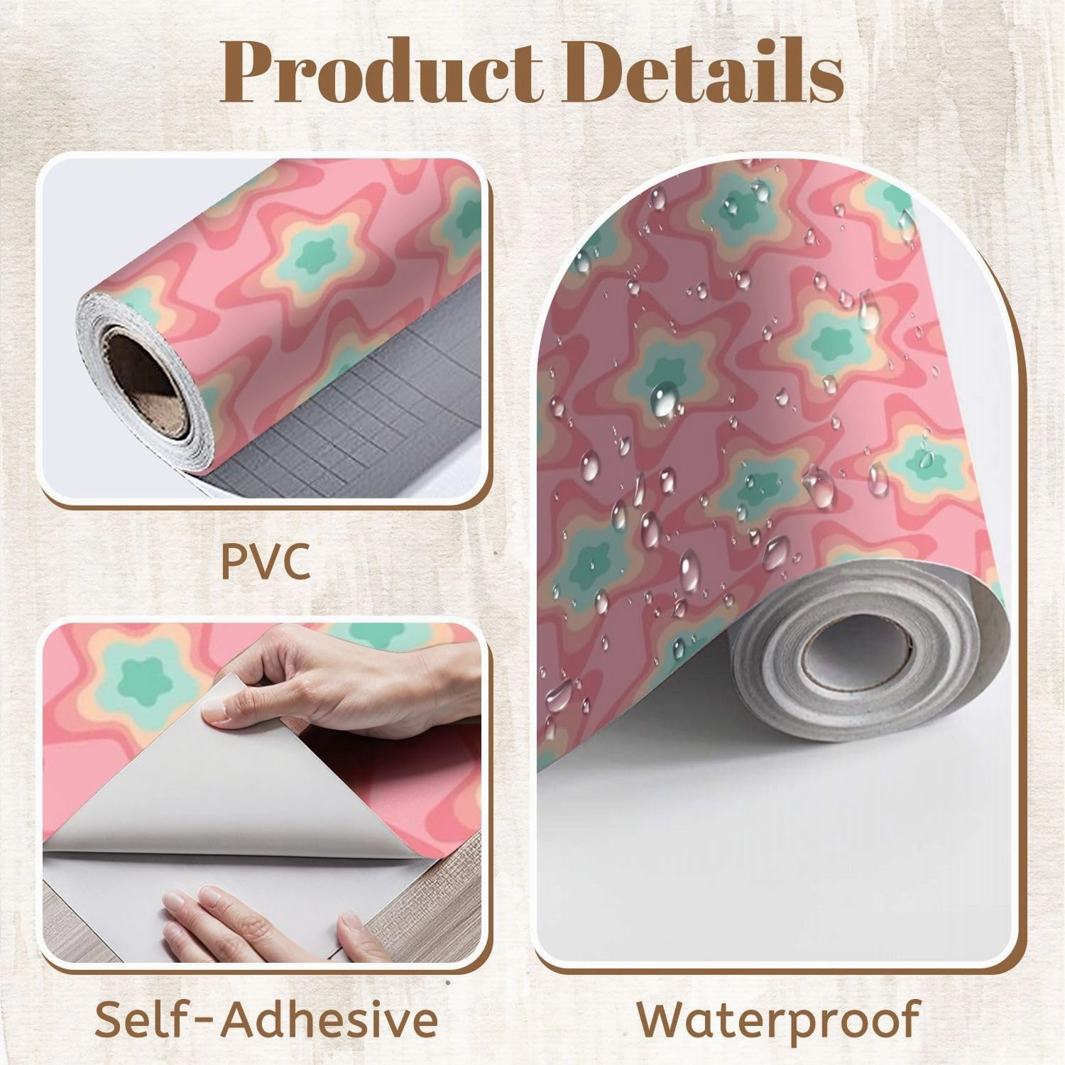 Peel and Stick Wallpaper Self Adhesive Wall Mural Pastel star seamless Hand drawn repeatable cute for fabric print decor Contact Paper Renter Friendly Wallpaper for Kitchen Nursery Bedroom 17.7"x118"