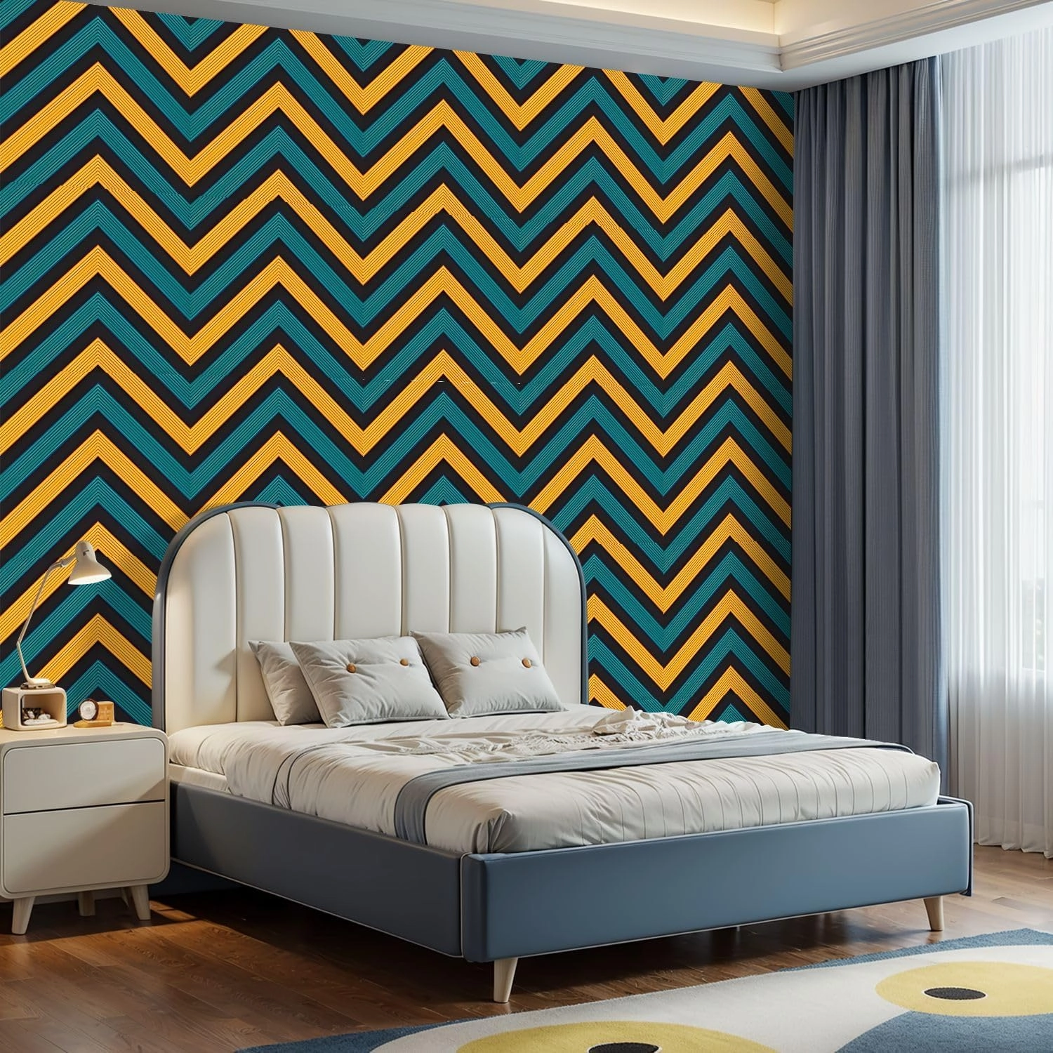 Peel and Stick Wallpaper Self Adhesive Wall Mural Rainbow diagonal striped seamless pattern suitable for textiles Contact Paper Renter Friendly Wallpaper for Kitchen Nursery Bedroom 17.7"x118"