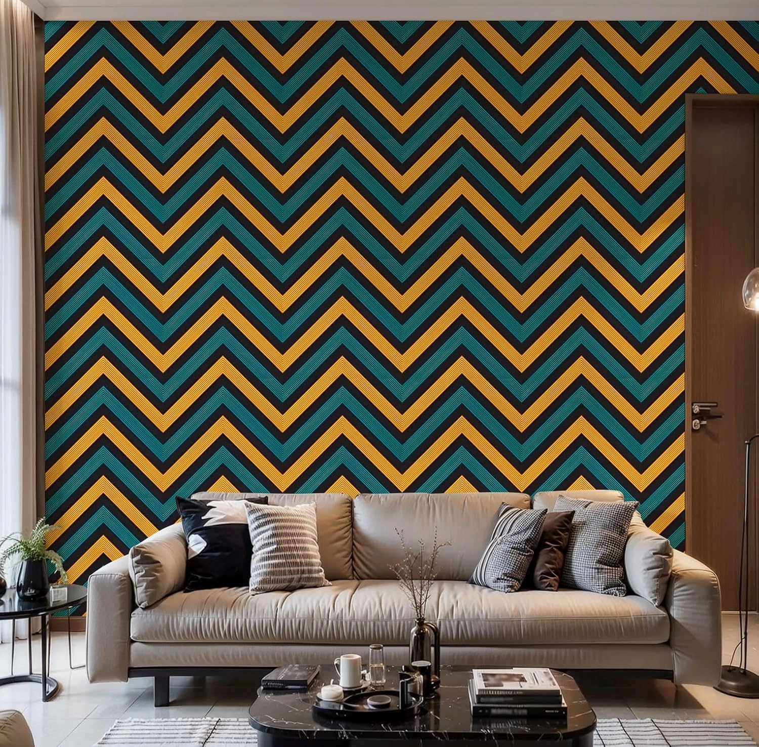 Peel and Stick Wallpaper Self Adhesive Wall Mural Rainbow diagonal striped seamless pattern suitable for textiles Contact Paper Renter Friendly Wallpaper for Kitchen Nursery Bedroom 17.7"x118"