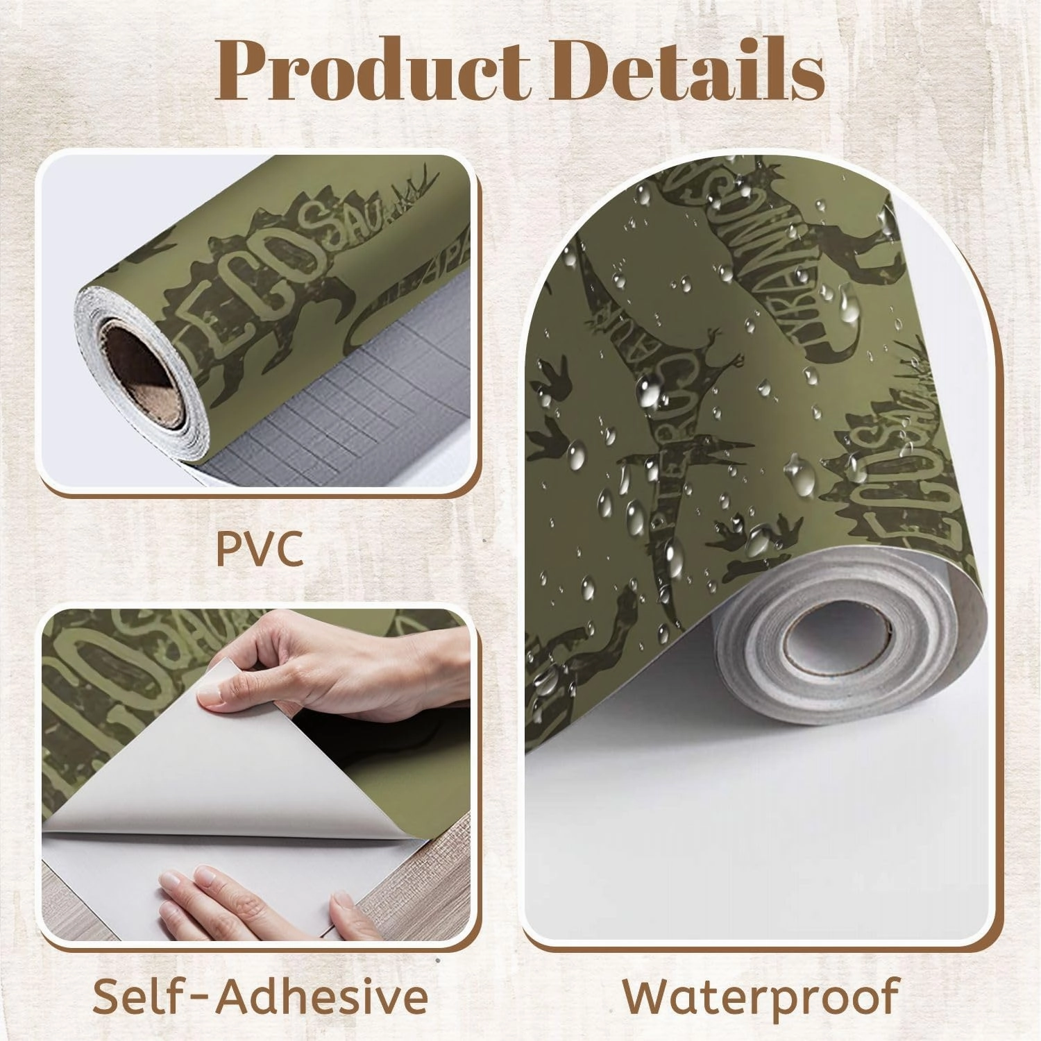 Peel and Stick Wallpaper Self Adhesive Wall Mural Seamless camouflage Dino pattern print for T shirts textiles web Contact Paper Renter Friendly Wallpaper for Kitchen Nursery Bedroom 17.7"x118"