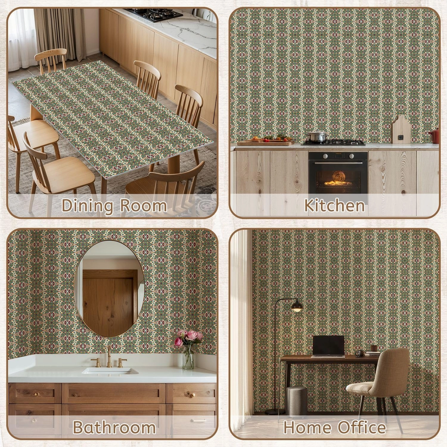 Peel and Stick Wallpaper Self Adhesive Wall Mural Seamless Mexican Geometric Ethnic Contact Paper Renter Friendly Wallpaper for Kitchen Nursery Bedroom 17.7"x118"