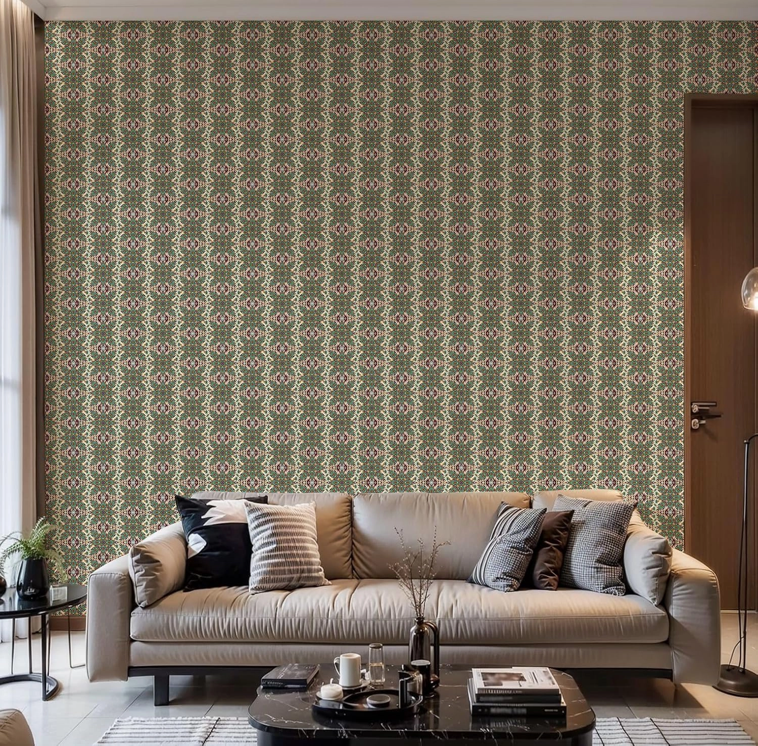 Peel and Stick Wallpaper Self Adhesive Wall Mural Seamless Mexican Geometric Ethnic Contact Paper Renter Friendly Wallpaper for Kitchen Nursery Bedroom 17.7"x118"