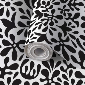 Peel and Stick Wallpaper Self Adhesive Wall Mural Seamless Mexican Otomi Style attern Flowers Contact Paper Renter Friendly Wallpaper for Kitchen Nursery Bedroom 17.7"x118"