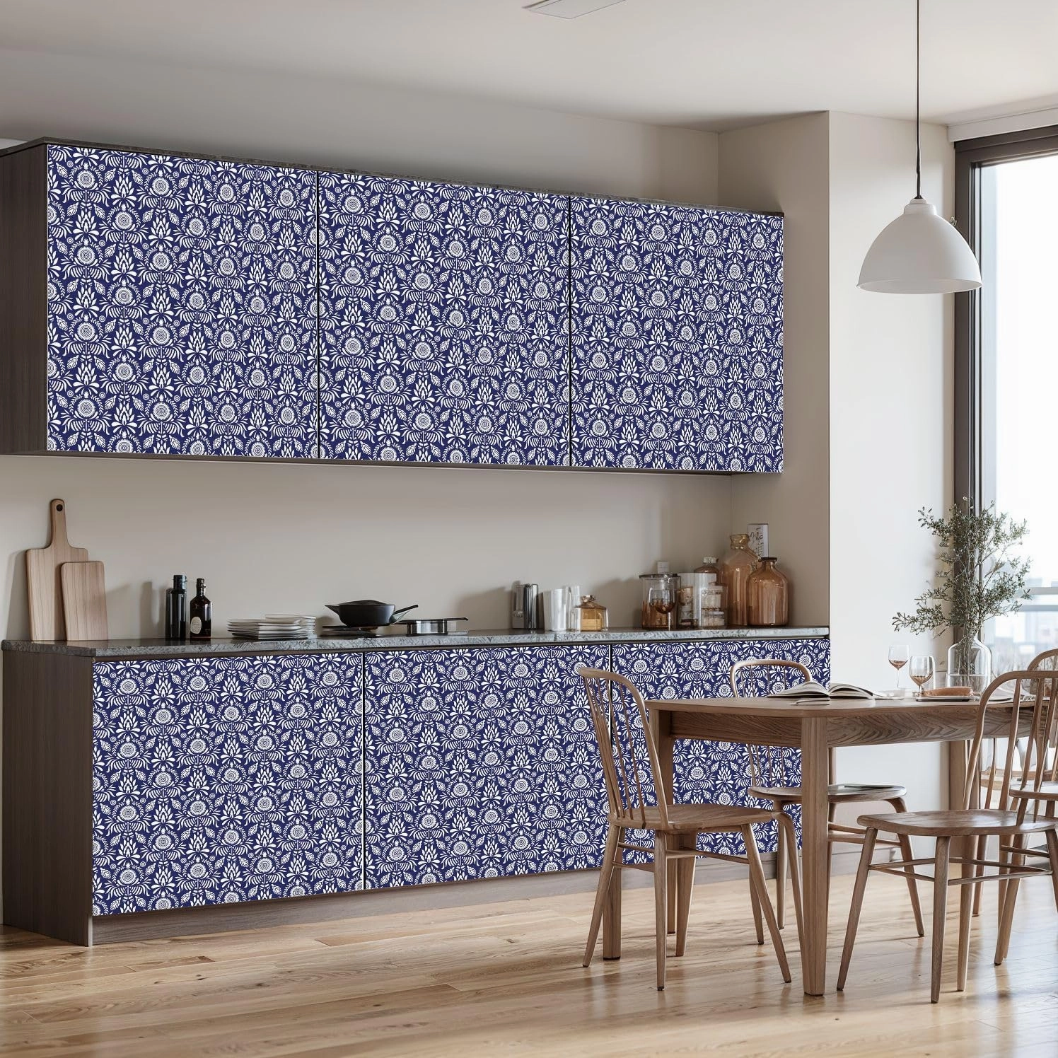 Peel and Stick Wallpaper Self Adhesive Wall Mural Seamless Mexican Otomi Style Butterflies Flowers Contact Paper Renter Friendly Wallpaper for Kitchen Nursery Bedroom 17.7"x118"