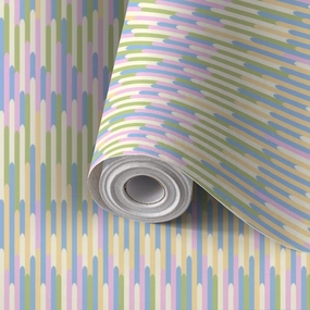Peel and Stick Wallpaper Self Adhesive Wall Mural seamless pattern bright colorful vertical stripes lines Funky childish Contact Paper Renter Friendly Wallpaper for Kitchen Nursery Bedroom 17.7"x118"