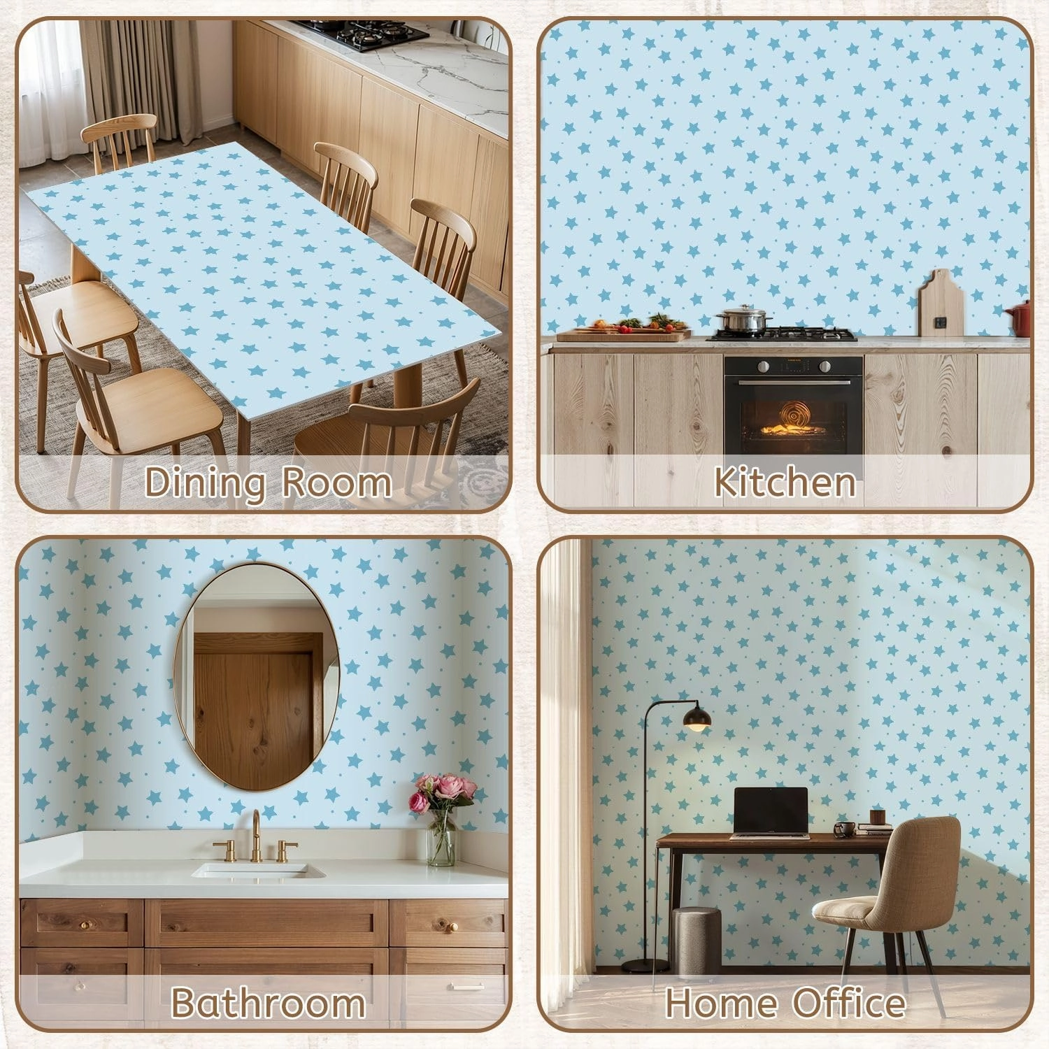 Peel and Stick Wallpaper Self Adhesive Wall Mural Seamless pattern stars polka dots Cute baby design for new boy Pattern Contact Paper Renter Friendly Wallpaper for Kitchen Nursery Bedroom 17.7"x118"