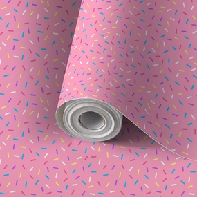 Peel and Stick Wallpaper Self Adhesive Wall Mural Sprinkles Seamless Pattern Colorful sprinkles solid repeating pattern Contact Paper Renter Friendly Wallpaper for Kitchen Nursery Bedroom 17.7"x118"