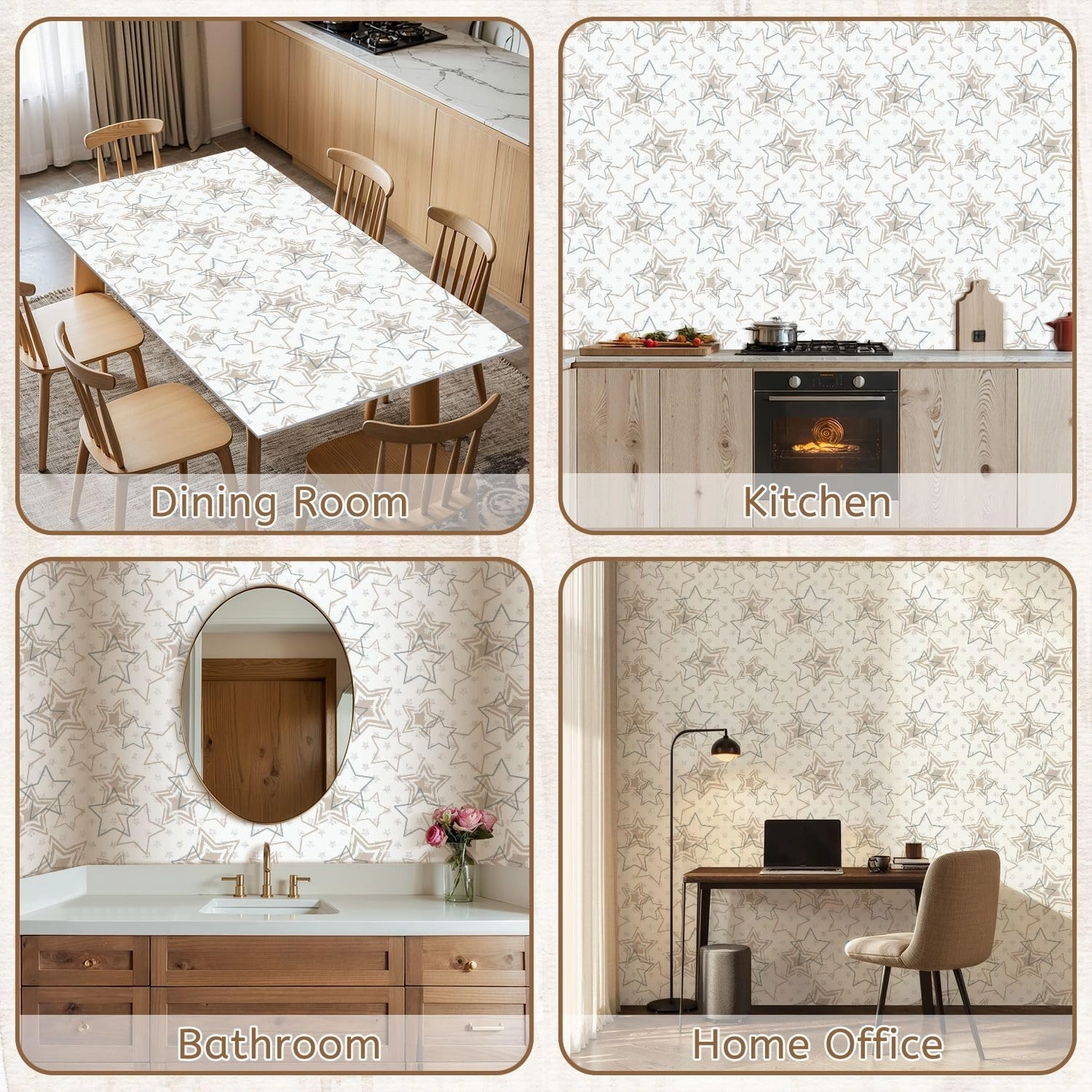 Peel and Stick Wallpaper Self Adhesive Wall Mural Stars artistic seamless pattern tradition shibori print Geometric Contact Paper Renter Friendly Wallpaper for Kitchen Nursery Bedroom 17.7"x118"