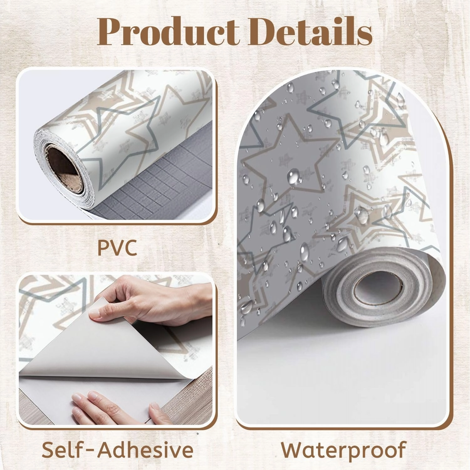 Peel and Stick Wallpaper Self Adhesive Wall Mural Stars artistic seamless pattern tradition shibori print Geometric Contact Paper Renter Friendly Wallpaper for Kitchen Nursery Bedroom 17.7"x118"