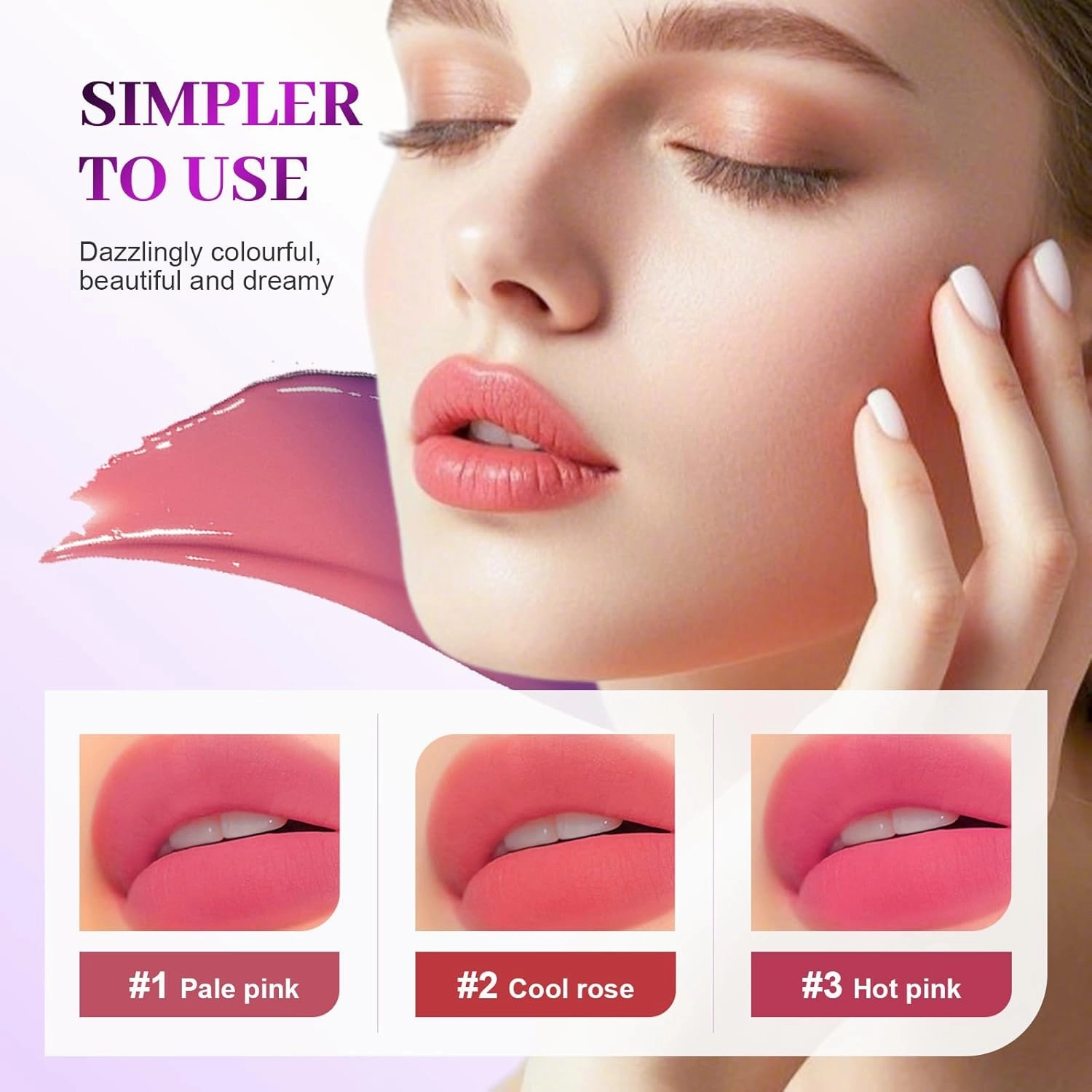 Peel Off Lip Tint, 2025 New Lip Stain Peel Off for Women, Matte High Pigment Long-lasting Waterproof Liquid Lip Gloss Makeup (3 Colors, #)