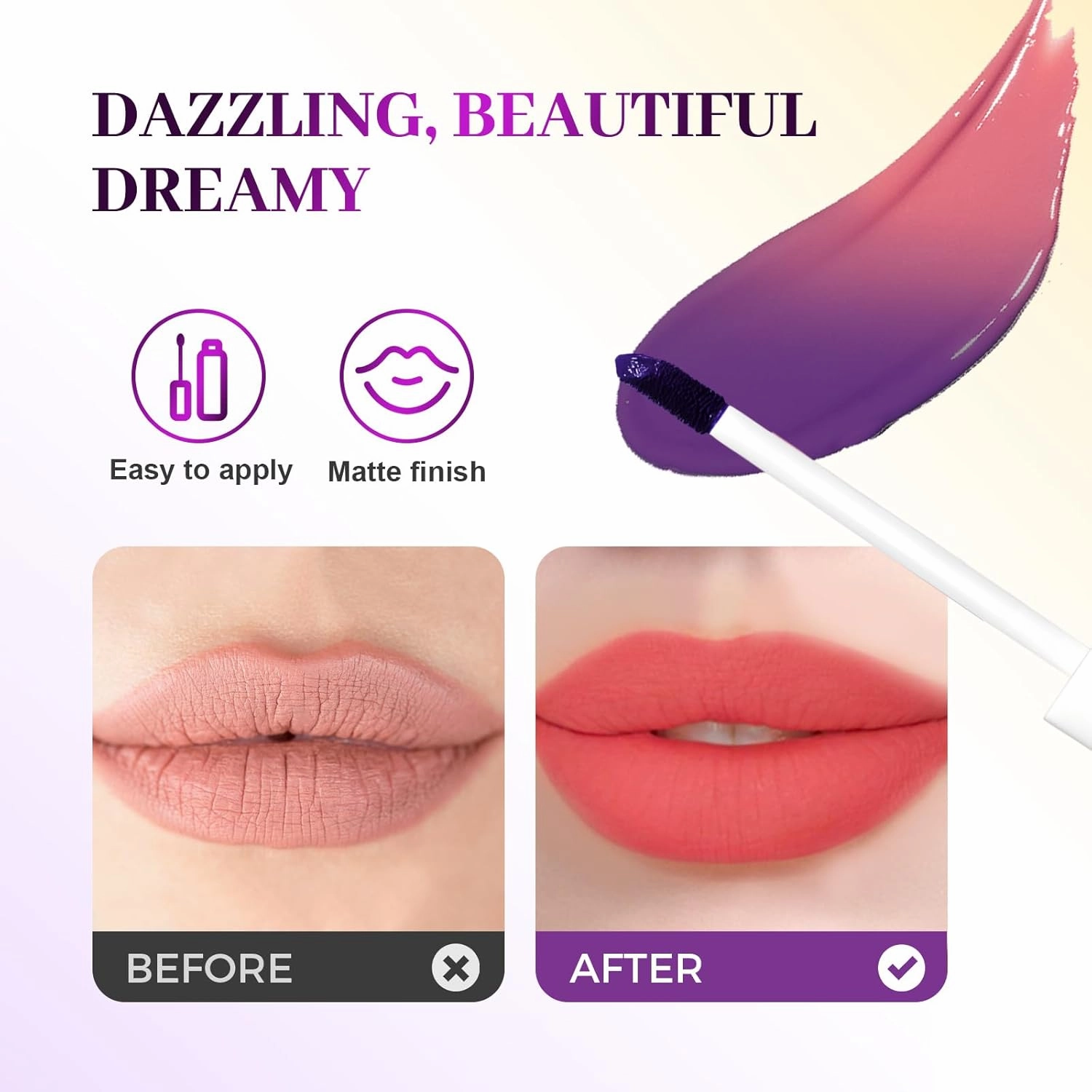 Peel Off Lip Tint, 2025 New Lip Stain Peel Off for Women, Matte High Pigment Long-lasting Waterproof Liquid Lip Gloss Makeup (3 Colors, #)