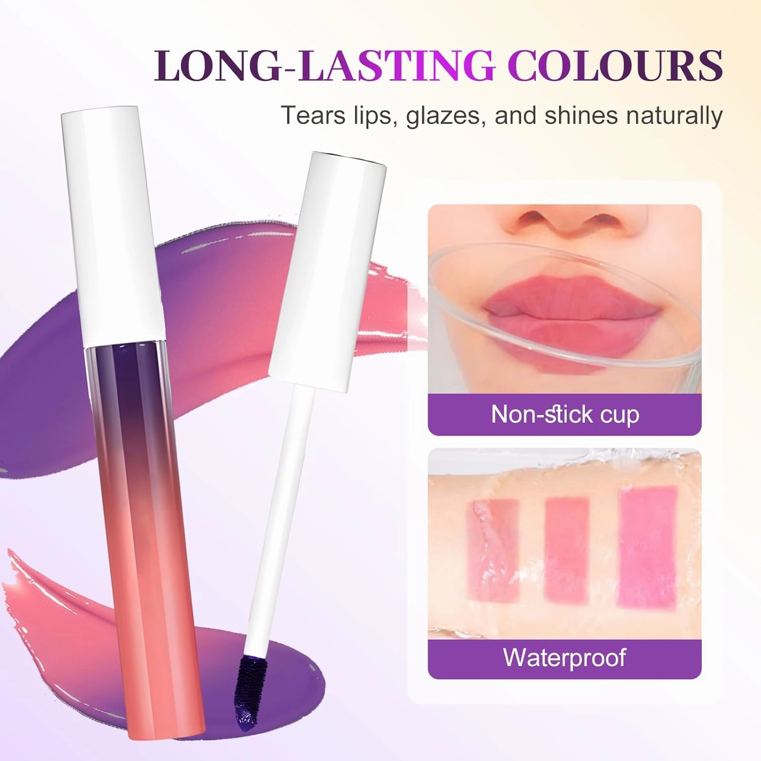 Peel Off Lip Tint, 2025 New Lip Stain Peel Off for Women, Matte High Pigment Long-lasting Waterproof Liquid Lip Gloss Makeup (3 Colors, #)