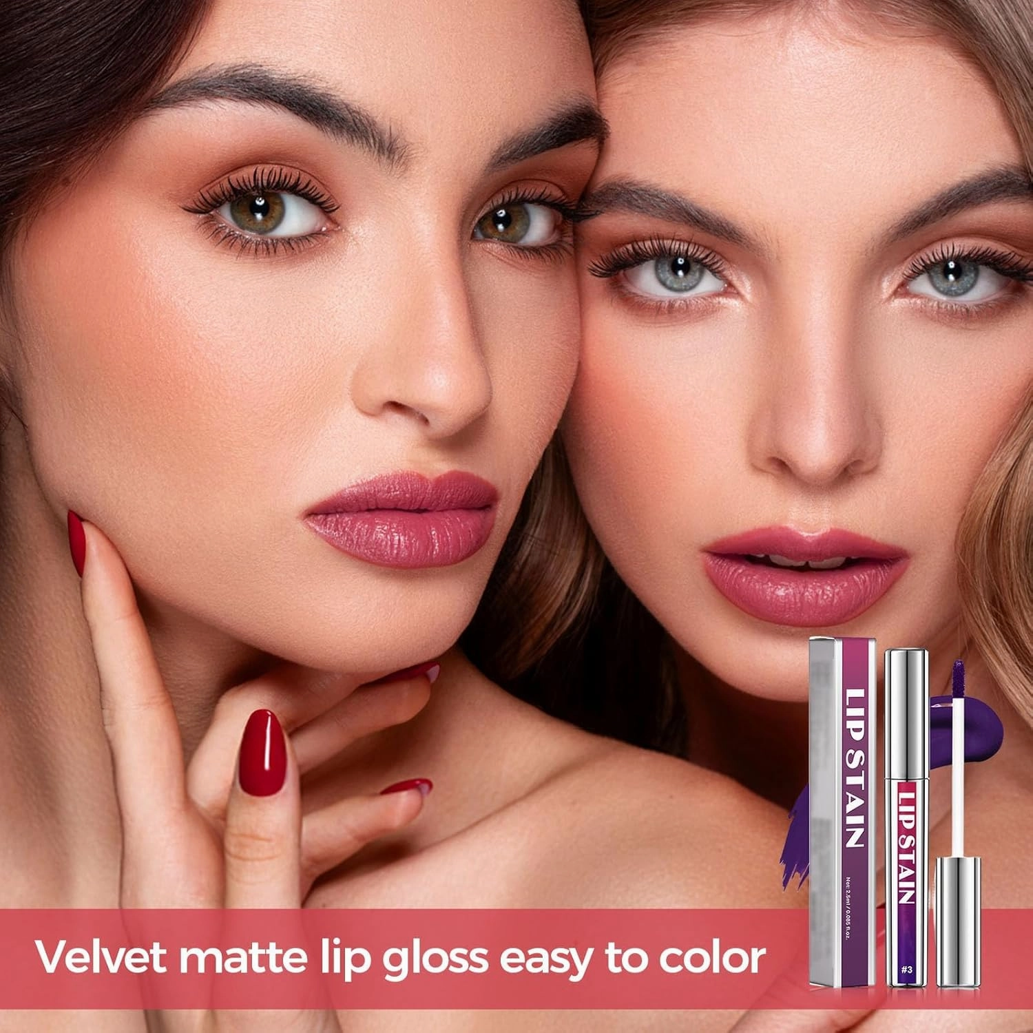 Peel Off Lip Tint, Waterproof Lip Liner Stain, Long-Lasting Matte Liquid Lipstick Gloss for Women Makeup (#02, one size)