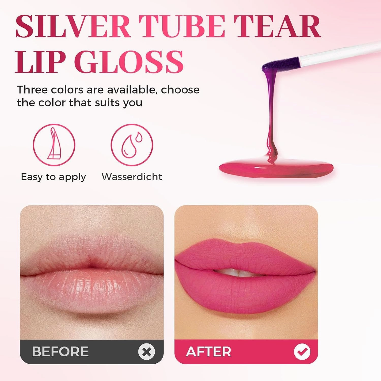 Peel Off Lip Tint, Waterproof Lip Liner Stain, Long-Lasting Matte Liquid Lipstick Gloss for Women Makeup (#02, one size)