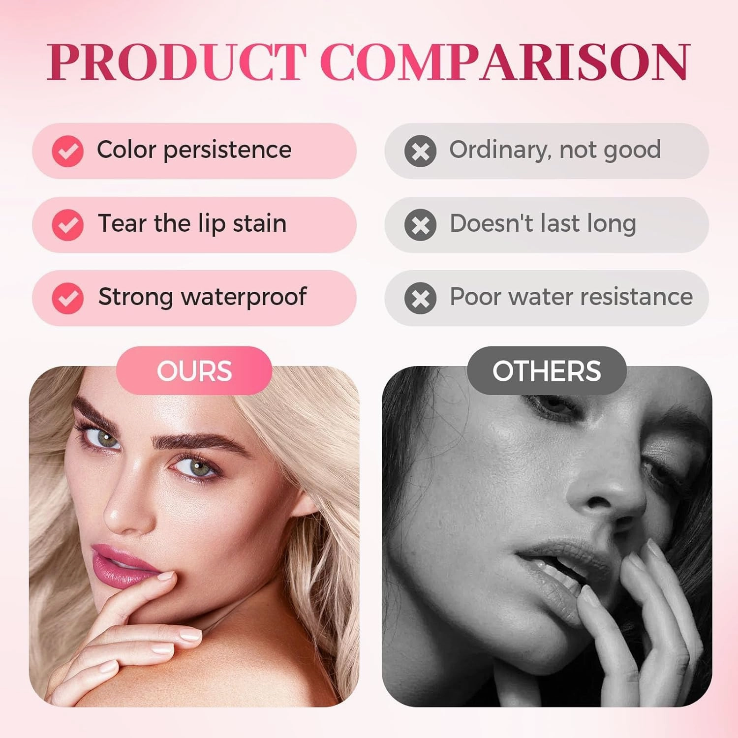 Peel Off Lip Tint, Waterproof Lip Liner Stain, Long-Lasting Matte Liquid Lipstick Gloss for Women Makeup (#02, one size)