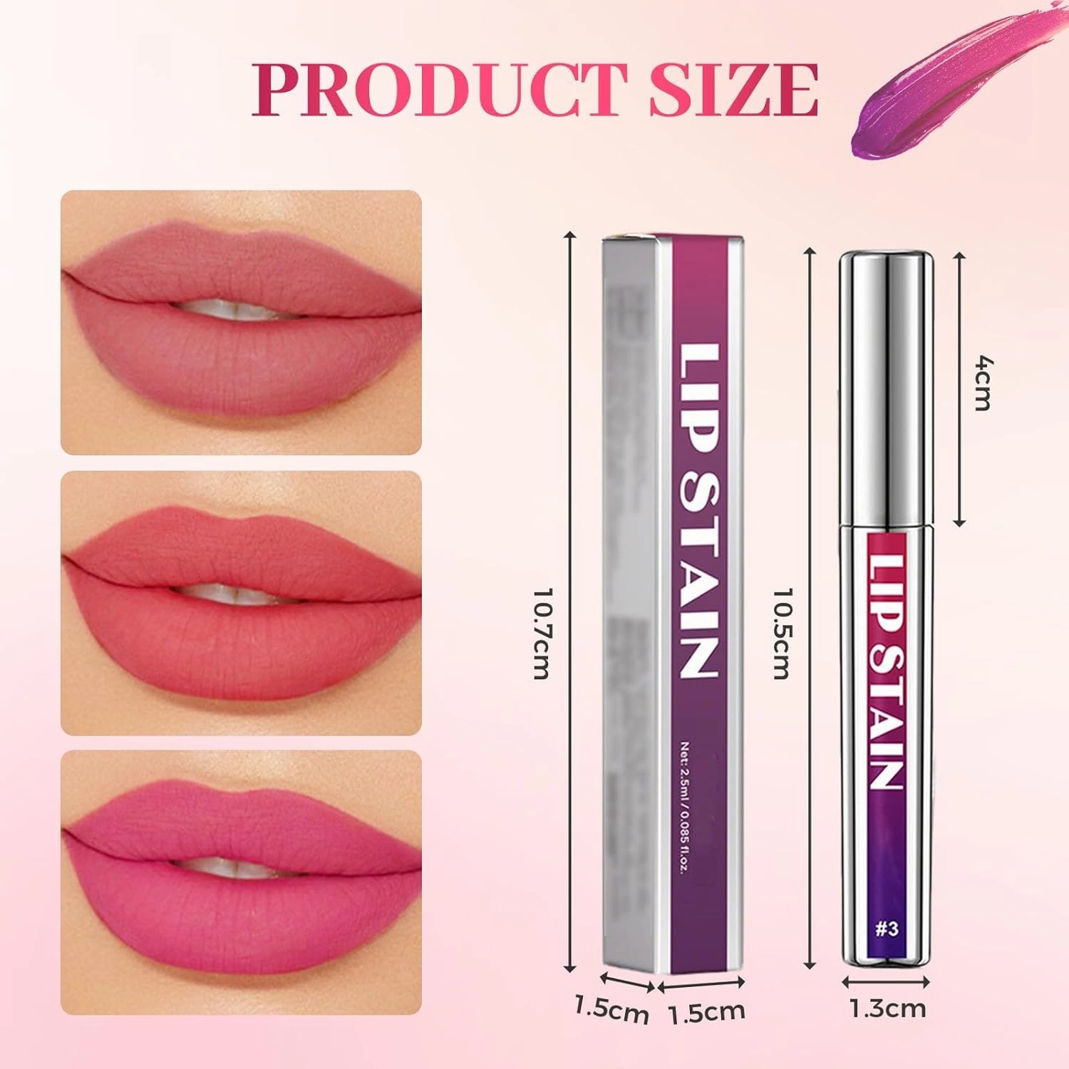 Peel Off Lip Tint, Waterproof Lip Liner Stain, Long-Lasting Matte Liquid Lipstick Gloss for Women Makeup (#02, one size)