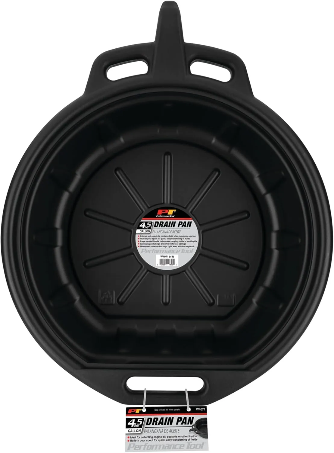 Performance Tool W4071 Black Oil Drain Pan (4.5 gallon)