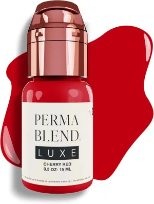 Perma Blend Luxe - Cherry Red - Vegan Lip Tattoo Ink - Deep Red Microblading Pigment with a Cool Base - for Lip Blush & Permanent Makeup - Cruelty-Free (0.5 oz)