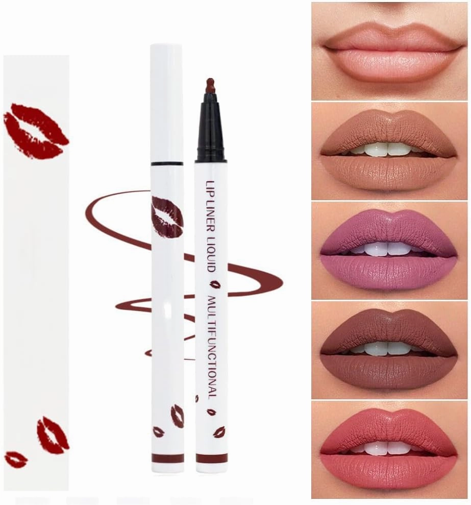 Peshoriadam Lip Liner, Peshoriadm Liquid Lip Liner, Peshoriadam Longwear Liquid Lip Liner, Matte Liquid Lip Liner, 2-in-1 Waterproof Liquid Lipstick, Lip Liner Liquid-01#