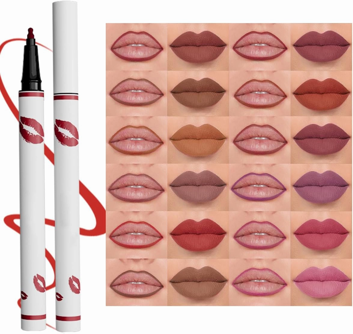 Peshoriadam Lip Liner, Peshoriadm Liquid Lip Liner, Peshoriadam Longwear Liquid Lip Liner, Matte Liquid Lip Liner, 2-in-1 Waterproof Liquid Lipstick, Lip Liner Liquid-01#
