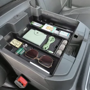 PIMCAR Full Size Center Console Organizer, 2019-2022 Chevy Silverado/GMC Sierra 1500 & 2020-2023 Silverado/Sierra 2500 HD 3500 HD Accessories-Full Console w/Bucket Seats ONLY