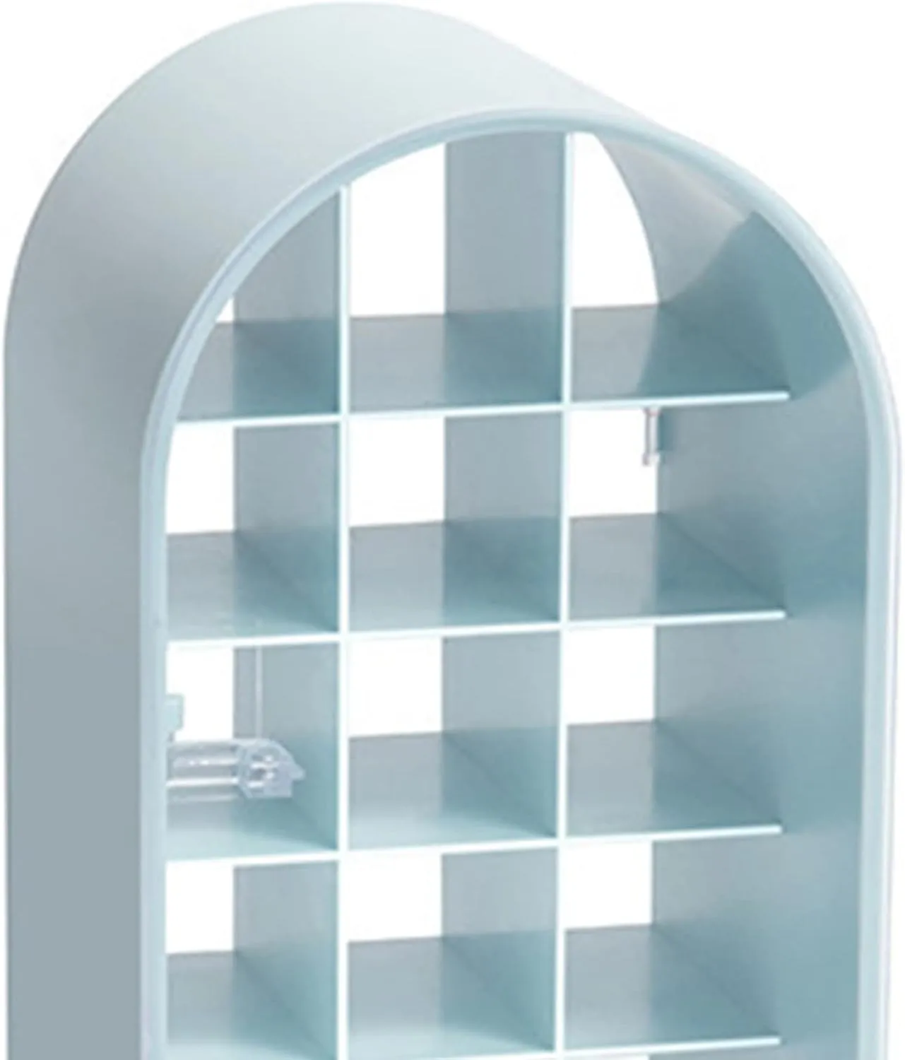 Plastic Lip Gloss Organizer, 18 Spaces Stackable Lipstick Holder Travel Perfume Organizer Makeup Stand for Office Bathroom Vanity (Blue)