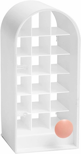 Plastic Lip Gloss Organizer, 18 Spaces Stackable Lipstick Holder Travel Perfume Organizer Makeup Stand for Office Bathroom Vanity (White)