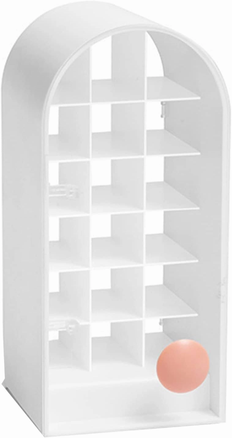 Plastic Lip Gloss Organizer, 18 Spaces Stackable Lipstick Holder Travel Perfume Organizer Makeup Stand for Office Bathroom Vanity (White)