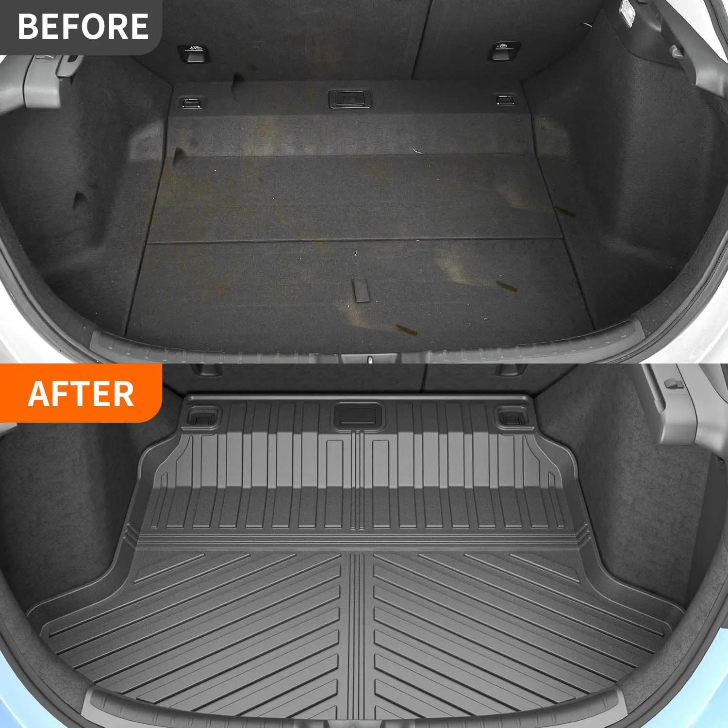 powoq Trunk Mat Compatible with 2022-2025 Honda Civic Hatchback Cargo Liner TPE Trunk Liner Cargo Mat Replacement for 2022 2023 2024 2025 Honda Civic Accessories (Fit Hatchback, Rear Trunk Mat)
