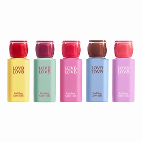 Pudding Glow Korean Lip Tint 5EA SET | Long-Lasting Lip Gloss Tint for Glowy | Moisturizing | High Pigmented | Non-Sticky Glossy Lip Stain 0.14 Oz*5