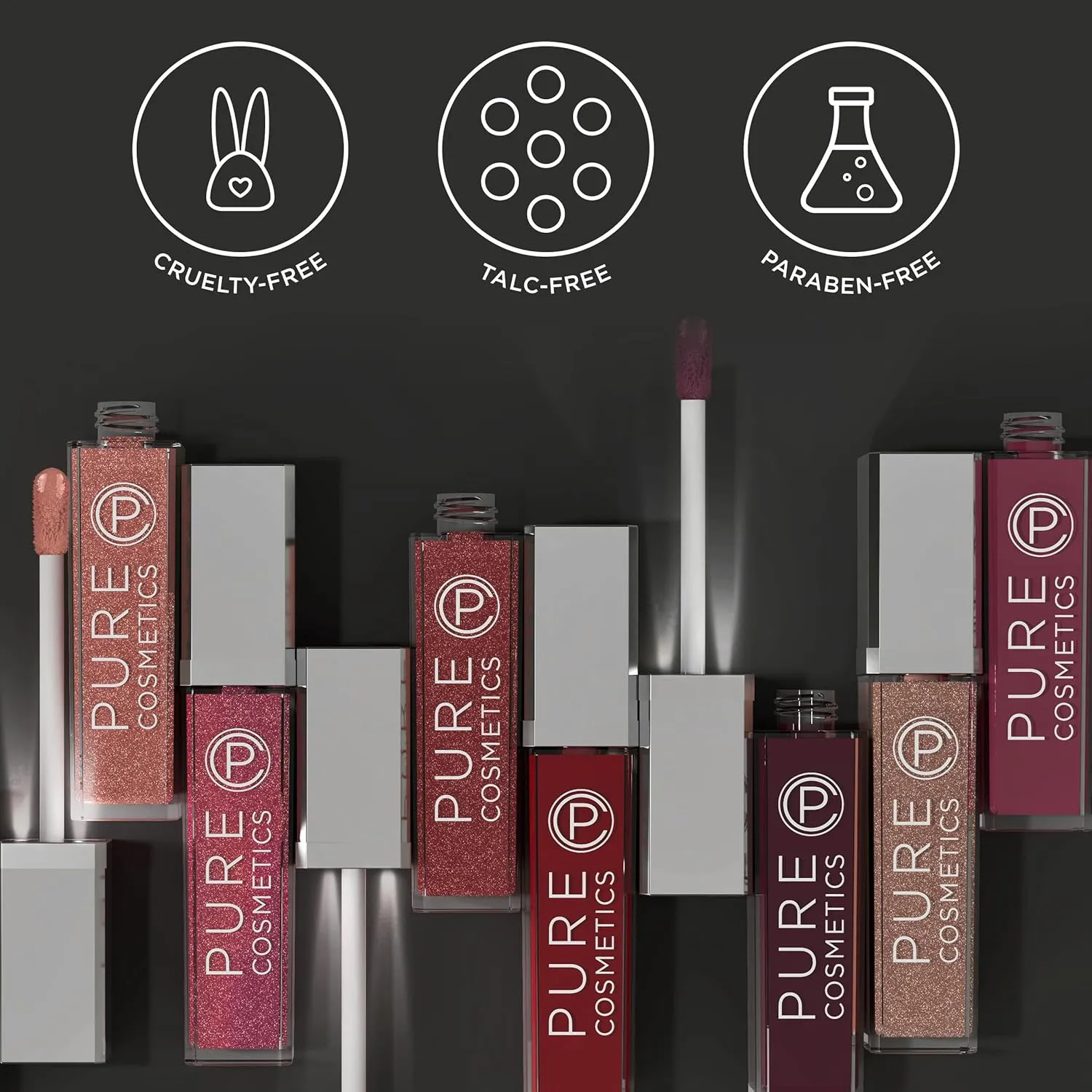 Pure Cosmetics Pure Illumination Lip Gloss - LED-lit Applicator w/Side Mirror - Non-Sticky, Moisturizing & Hydrating Lip Glosses - Soothes & Protects Dry Chapped Lips (Interstellar)
