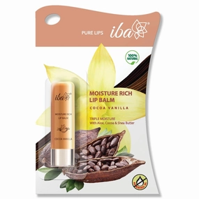 Pure lips Moisture Rich Lip Balm - Strawberry 4.5 g | For Dry Damaged & Chapped Lips | Enriched with Cocoa Butter Shea Butter (Cocoa Vanila)