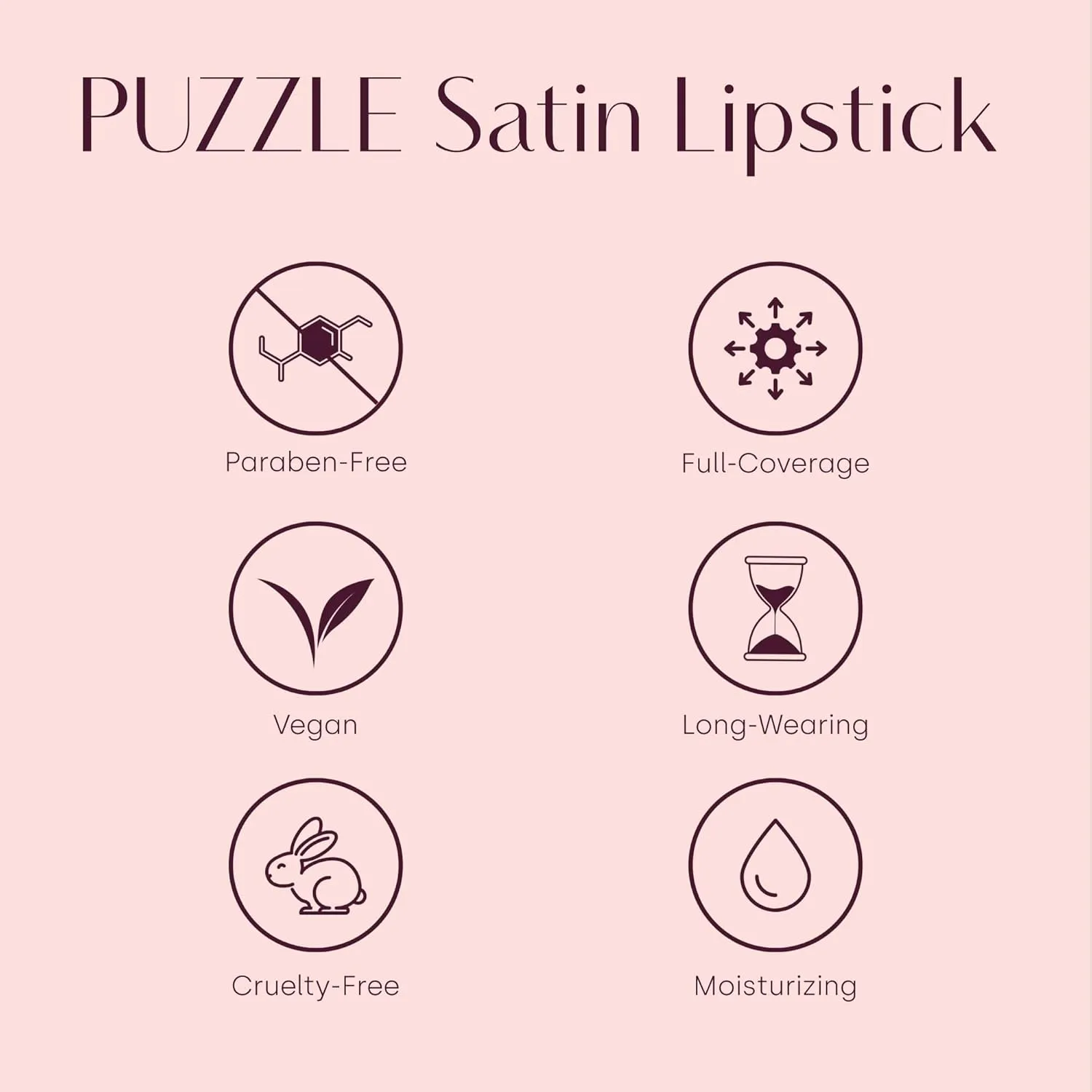 PUZZLE Satin Lipstick | Creamy, Long-Lasting, Moisturizing, Weightless, Cruelty-Free, Vegan, Paraben-Free, Medium Pigment Color (SOS | Red)