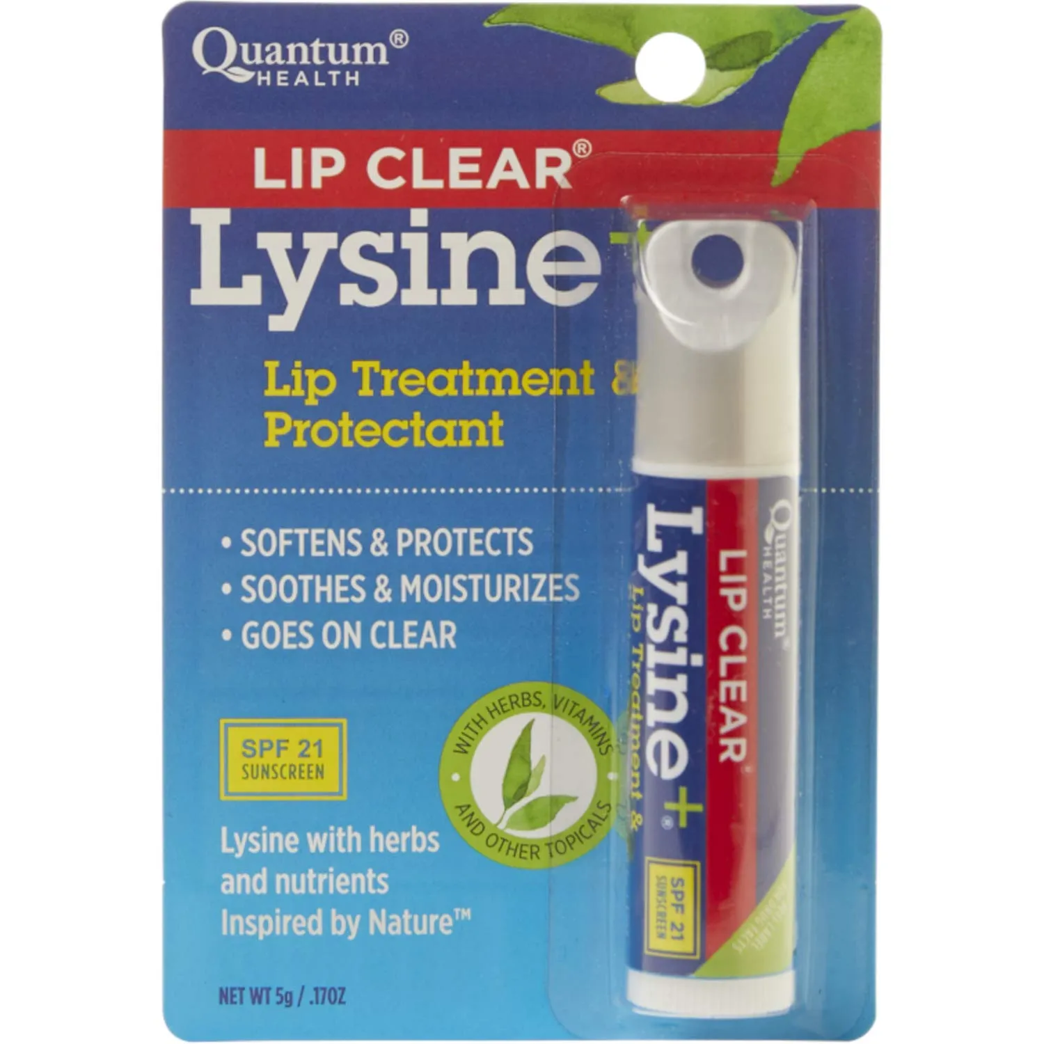 Quantum Lip Clear Lysine   Lip Treatment and Protectant SPF 21, 0.17 Ounces each (Pack of 2)