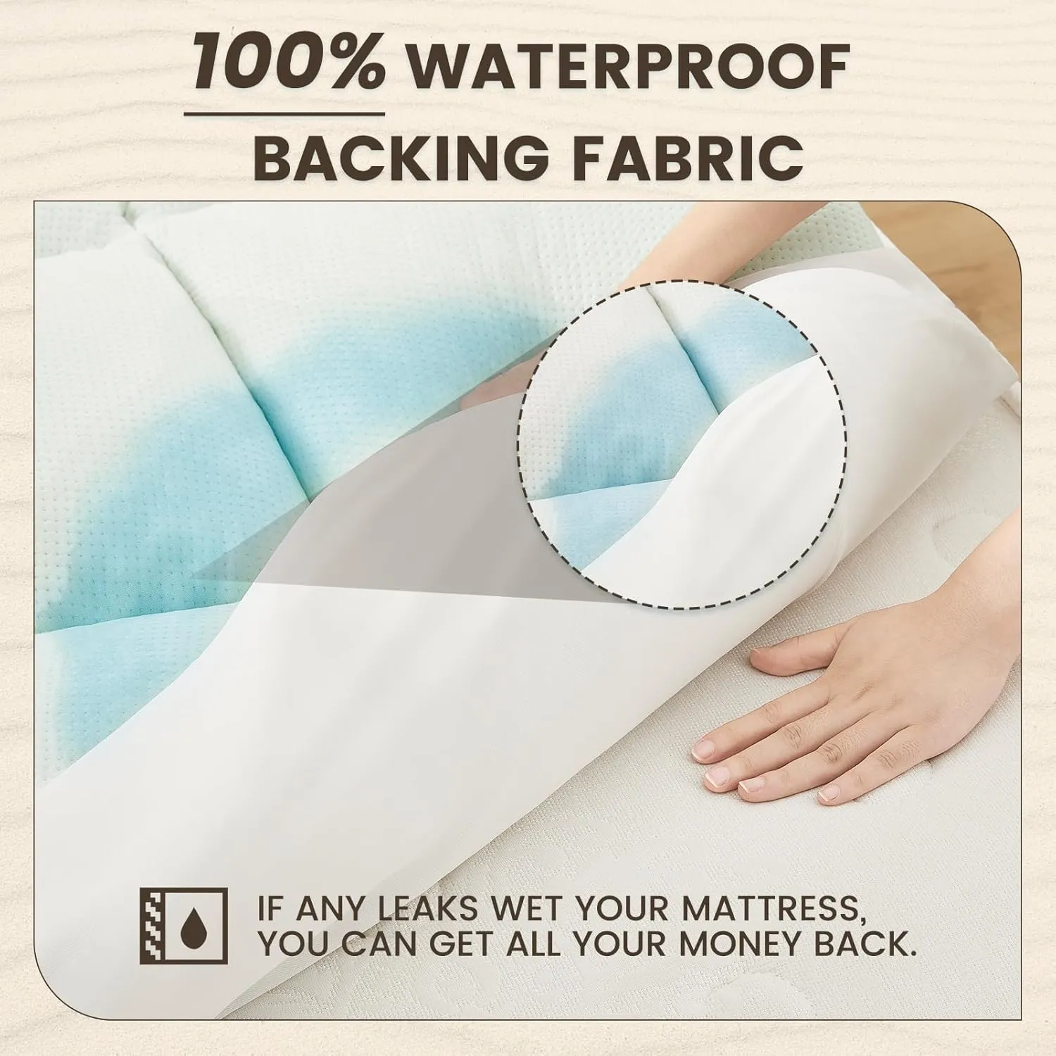 QUIETSEA Queen Mattress Topper Shredded Memory Foam Mattress Topper, Bamboo Viscose Waterproof Mattress Pad Queen, Noiseless Waterproof Mattress Cover with Deep Pocket up to 21"(60" x 80", White)