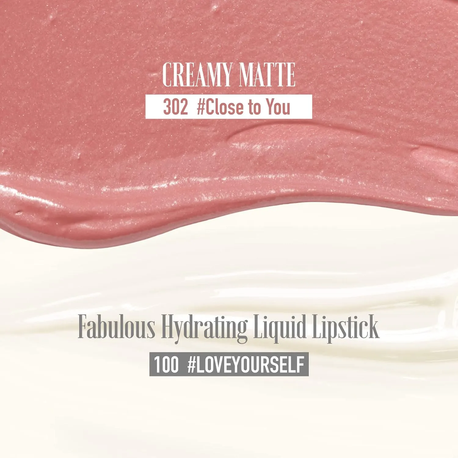 READY TO SHINE Matte Vegan Creamy Satin Lipstick and Clear Lip Glow Set-CRUSH ON YOU (302-Close to You 100-Love Yourself)