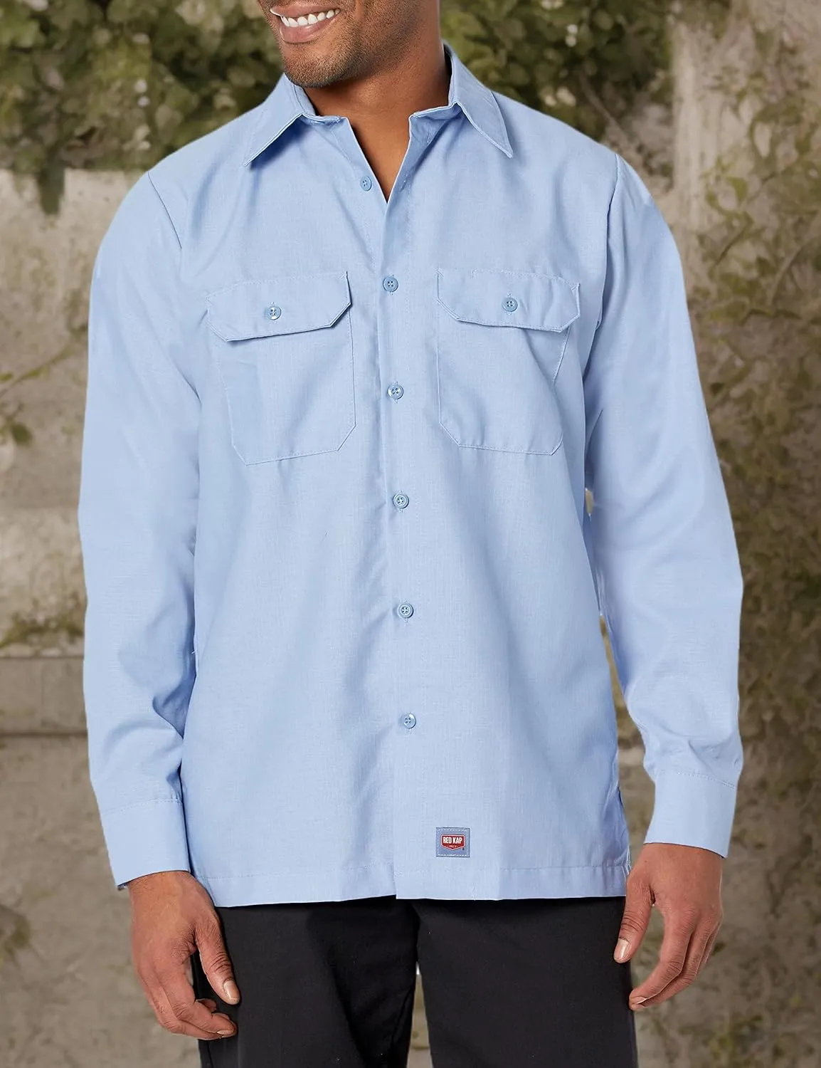 Red Kap Solid Ripstop Work Shirt, Tear Resistant, Long Sleeve