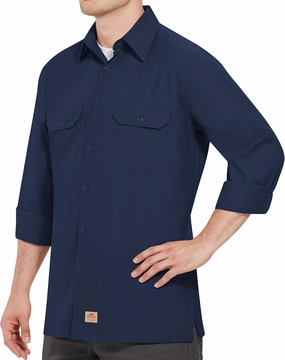 Red Kap Solid Ripstop Work Shirt, Tear Resistant, Long Sleeve