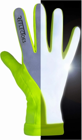 Reflective Running Gloves - Touchscreen - Lightweight Hi Vis Winter Running Gear Cold Weather Jogging at Night