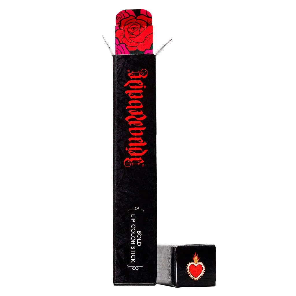 REINA REBELDE Alma Desnuda Bold Lip Color Stick High Pigmentation Peachy Nude Lipstick/Moisturizing Full-Coverage Satin Finish/High Density/Vegan/Cruelty, Paraben, and Phthalate-Free