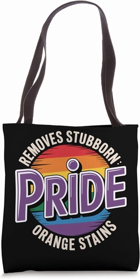 Remove Stubborn Orange Stains Pride Month LGBTQ Retro Tote Bag