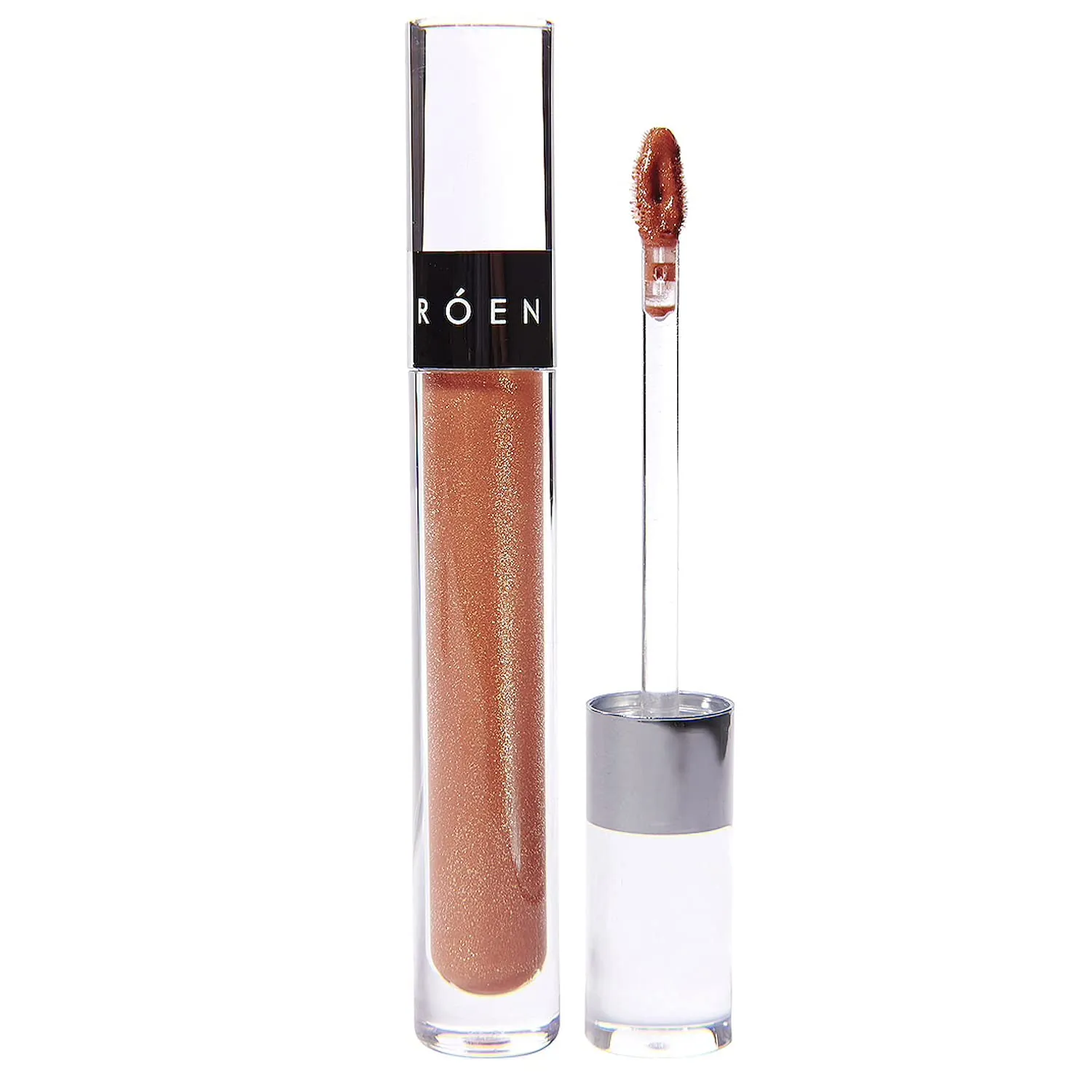 RÓEN Natural Kiss My Liquid Lip Balm Shimmer | Vegan, Cruelty-Free, Clean Makeup (BOWIE - Shimmery Nude-Rose)