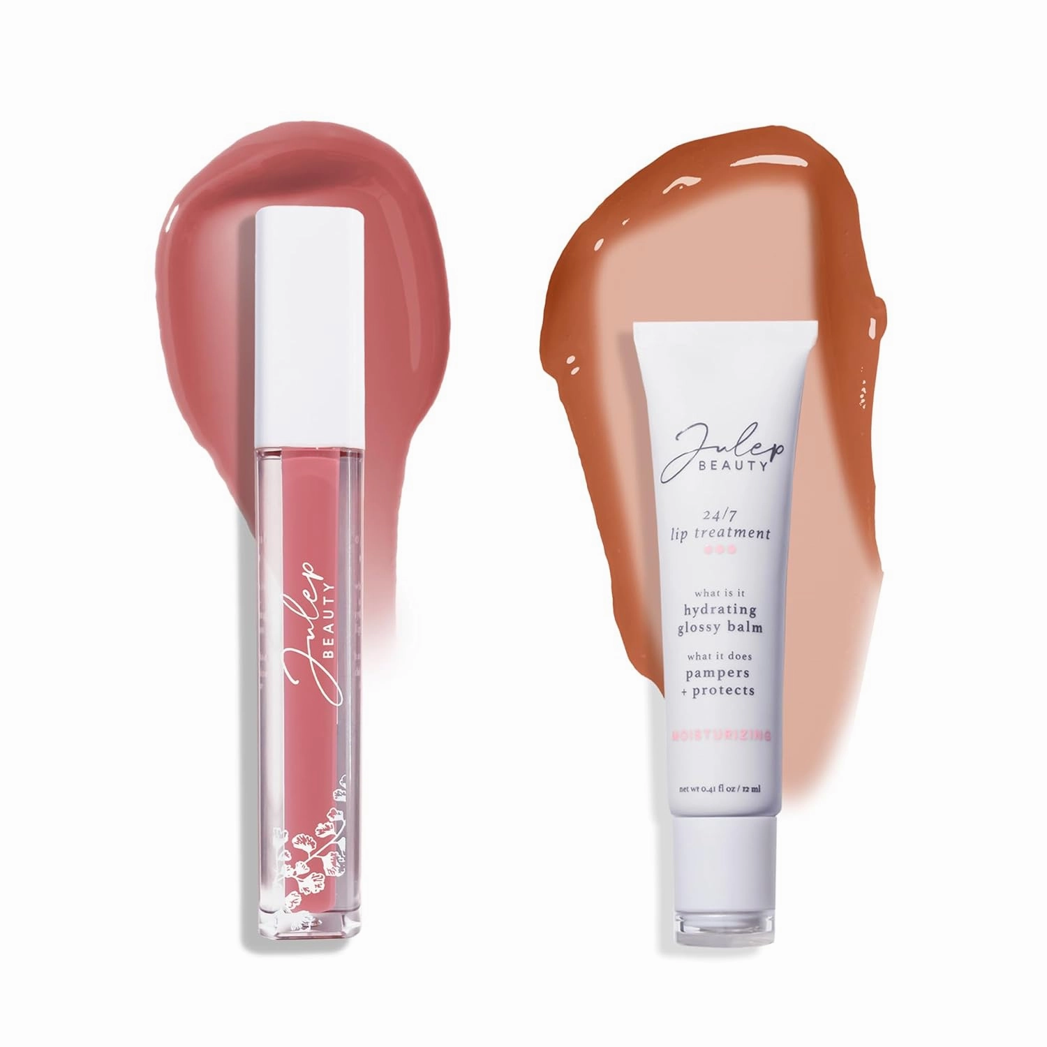 Repair & Gloss 2pc: Julep So Plush Hydrating Lip Gloss - Vibes & Julep 24/7 Lip Treatment - Hydrating Lip Balm and Lip Sleeping Mask Sheer Joy