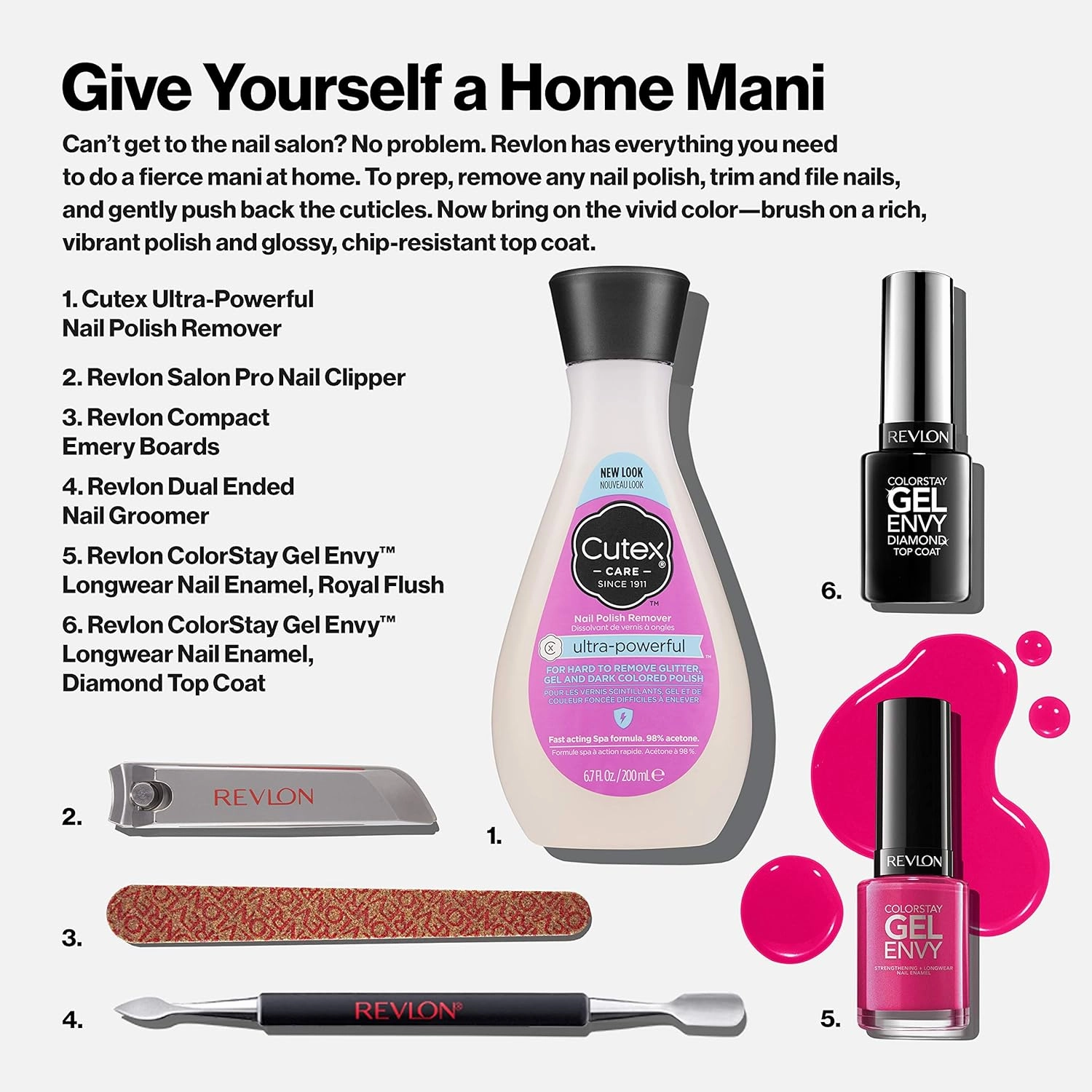 Revlon ColorStay Gel Envy Longwear Nail Polish, with Built-in Base Coat & Glossy Shine Finish, in Pink, 120 Hot Hand, 0.4 oz