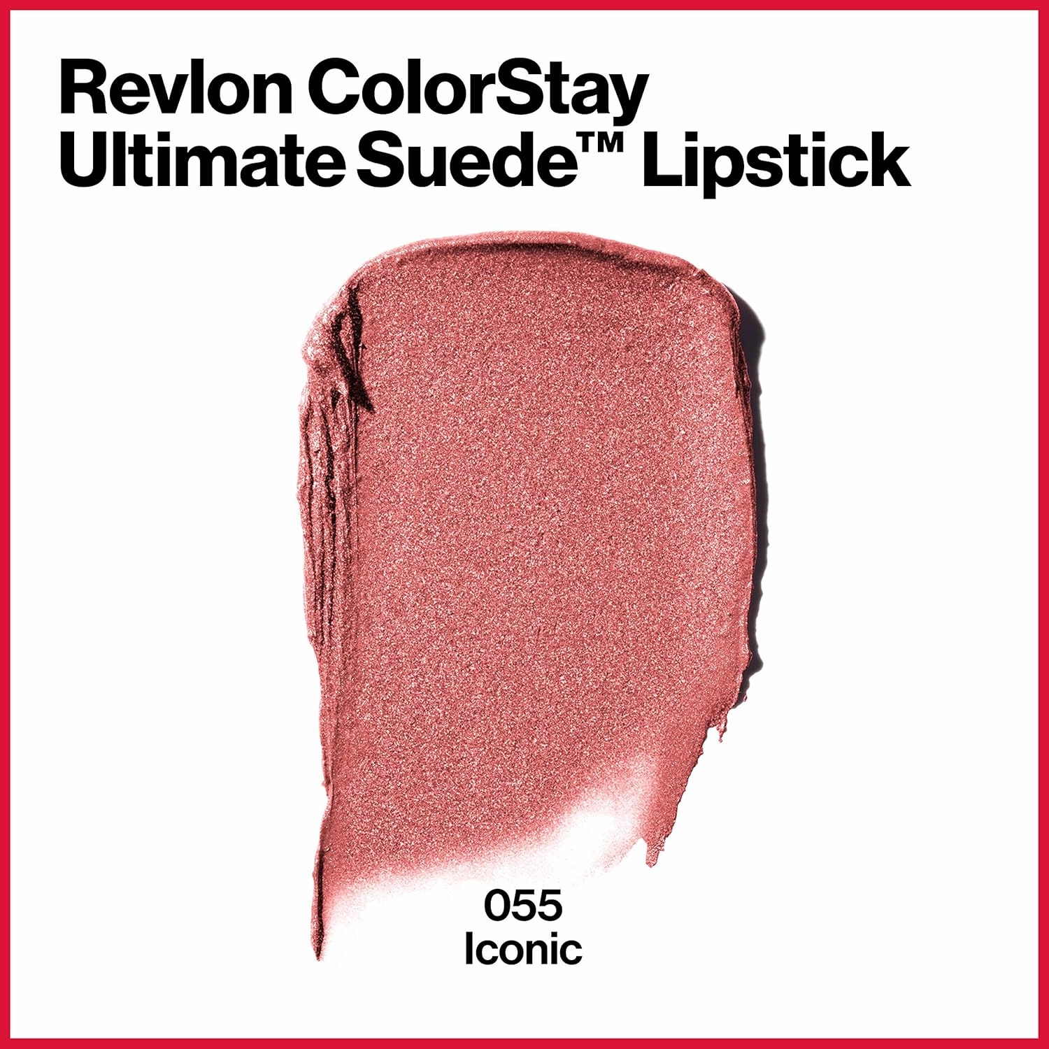 REVLON Lipstick, ColorStay Ultimate Suede Lipstick, High Impact Lip color with Moisturizing Creamy Formula, Infused with Vitamin E, 055 Iconic, 0.09 Oz