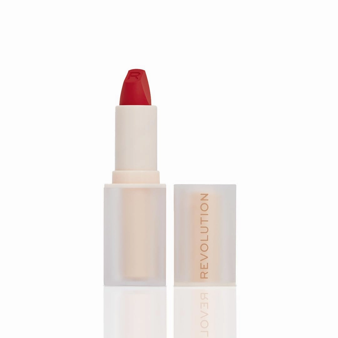 Revolution, Lip Allure Soft Satin Lipstick, Highly Pigmented & Smudge Proof, Long Lasting Creamy Satin Finish, Contains Vitamin E, Vibe Red, 0.11 oz (Pack of 2)