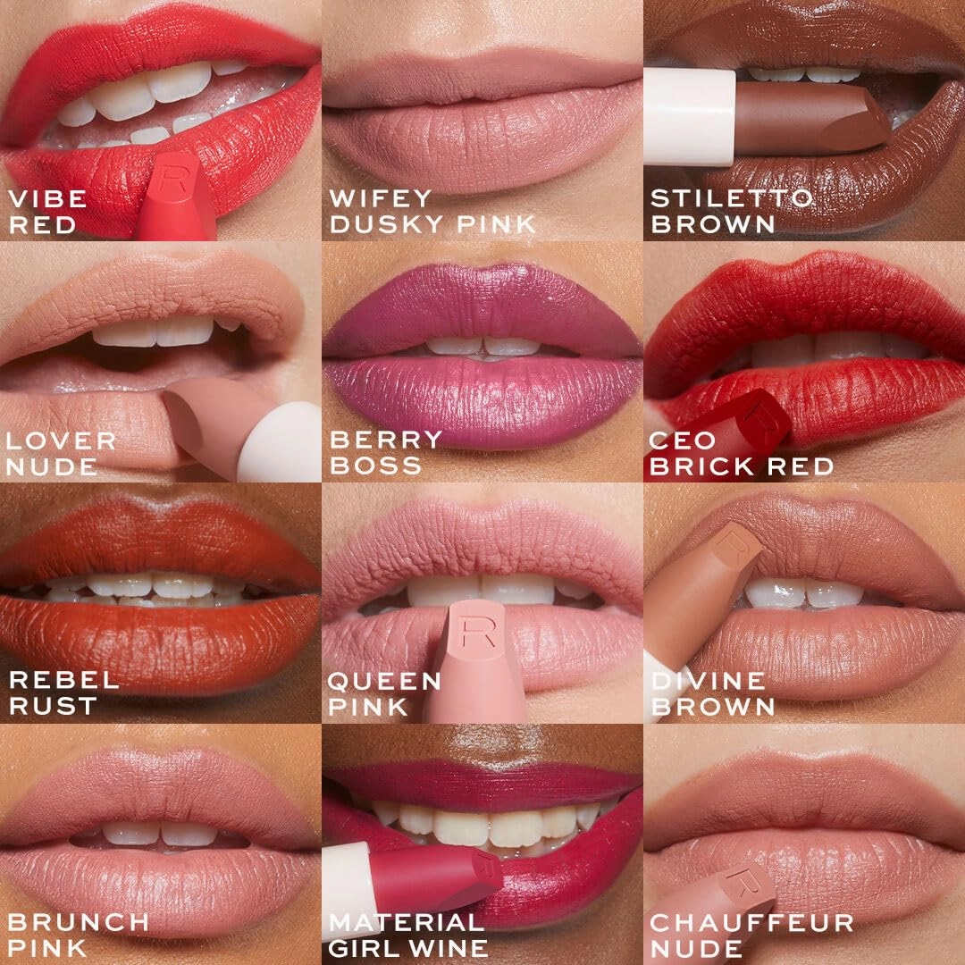 Revolution, Lip Allure Soft Satin Lipstick, Highly Pigmented & Smudge Proof, Long Lasting Creamy Satin Finish, Contains Vitamin E, Vibe Red, 0.11 oz (Pack of 2)