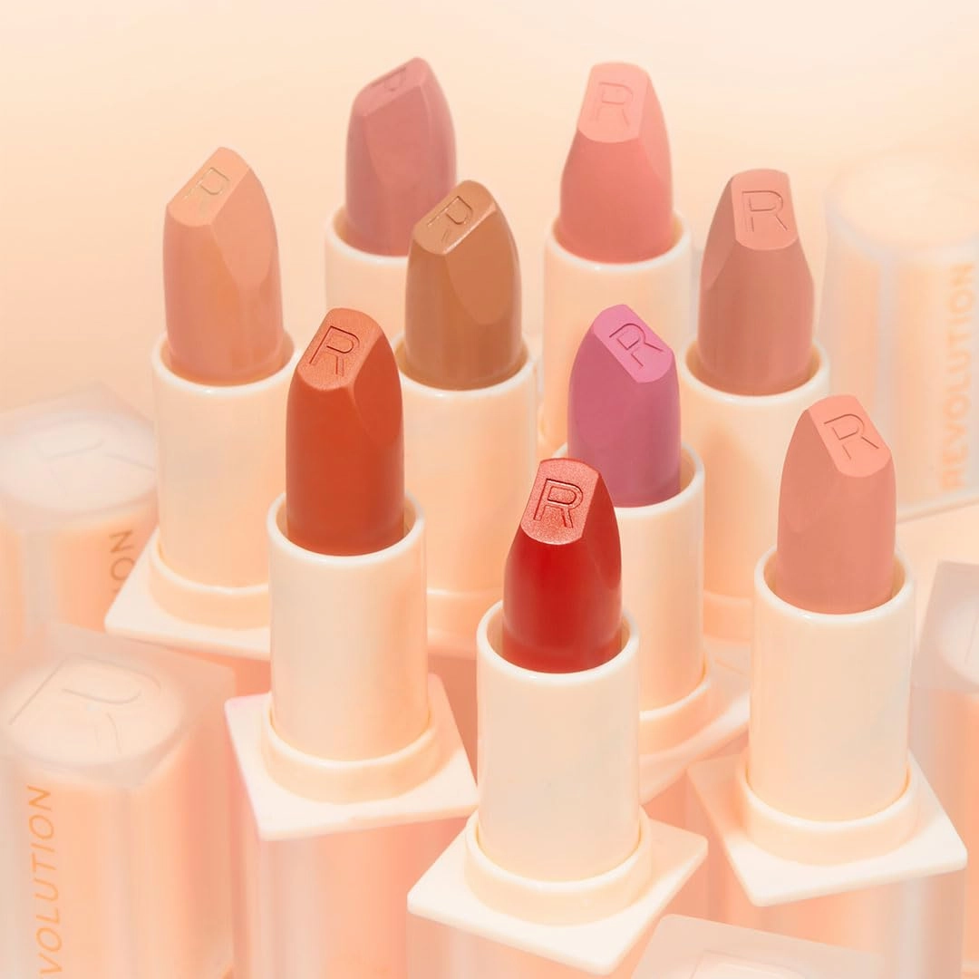 Revolution, Lip Allure Soft Satin Lipstick, Highly Pigmented & Smudge Proof, Long Lasting Creamy Satin Finish, Contains Vitamin E, Vibe Red, 0.11 oz (Pack of 2)